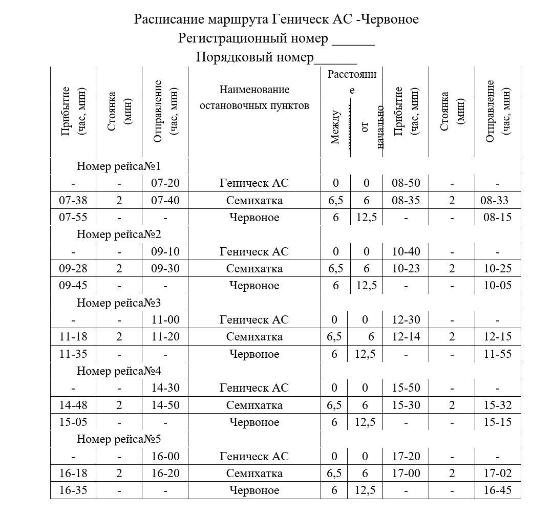 Билеты на автобус Геническ - Чонгар на ИНФОБУС