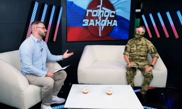 Офицер Росгвардии выступил в эфире телепрограммы в Херсонской области